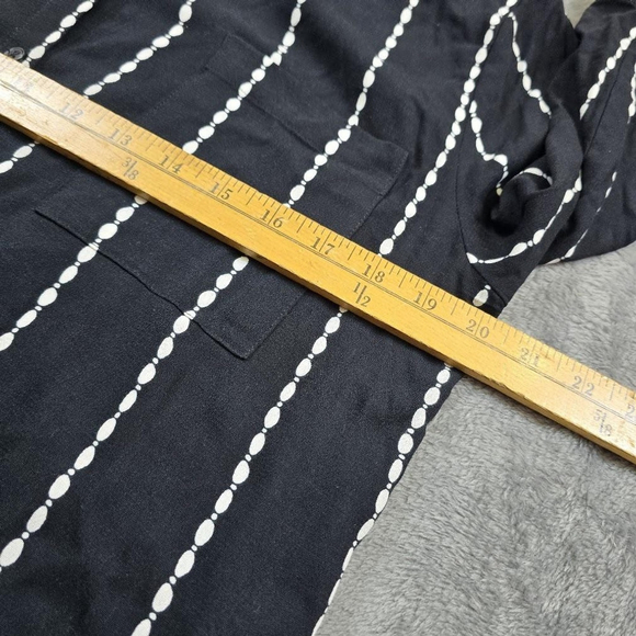 La Blanca Cover-Up Dress M Black White Striped Belted Resort Beach Midi NWOT - Picture 7 of 12